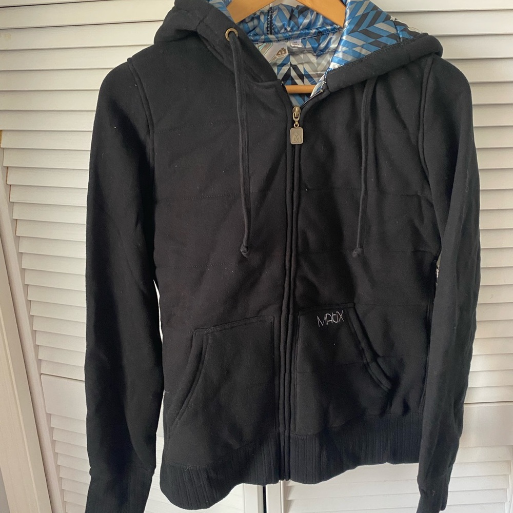 Matix Black Hoodie with White Embroidered Logo